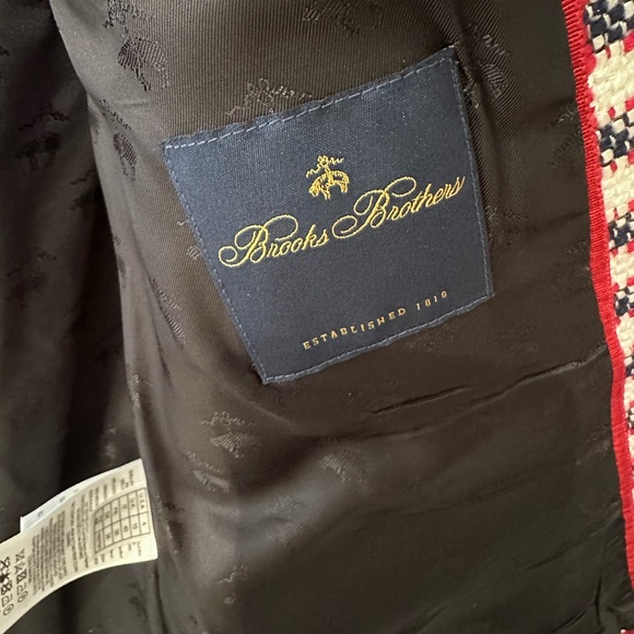 Brooks Brothers Navy, Red and White Checkered Blazer - Picture 5 of 6